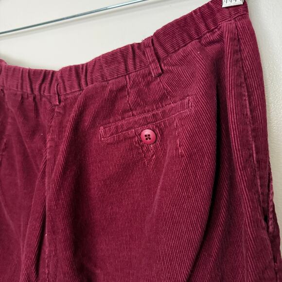Vintage 90s Pendleton red corduroy pants high rise pleated trousers - Picture 6 of 7